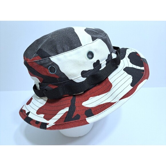 US Military Jungle Boonie Hat Type II Camouflage Red Camo 7.5 Army USGI - Picture 4 of 7